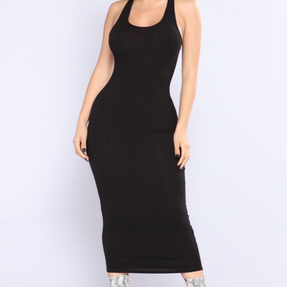Black midi dress